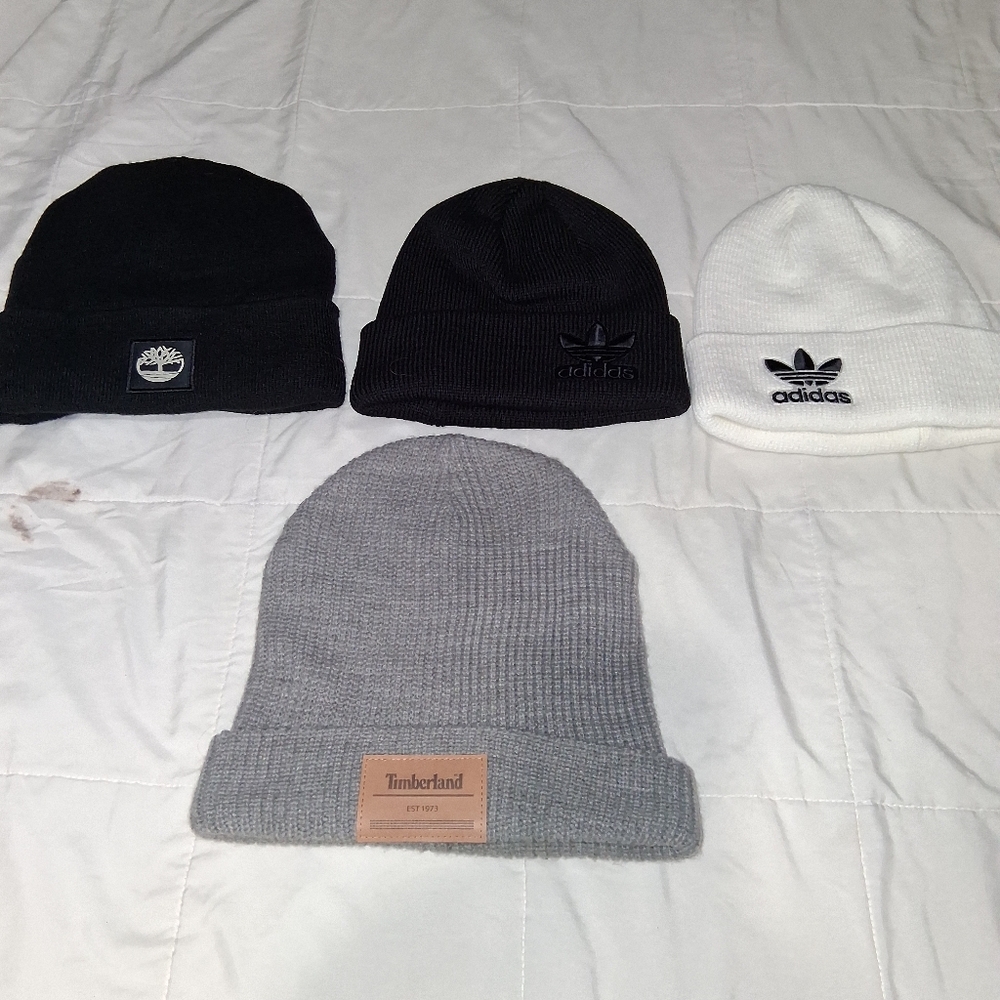 Set Of 4 Beanies From Adidas And Timberland